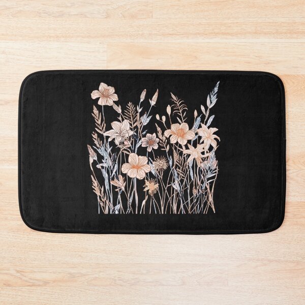 Artikelvorschau, Wildblumengarten-Strichzeichnung – Handgezeichnetes Naturblumendesign entworfen und verkauft von Sun Sand & Sea Art.