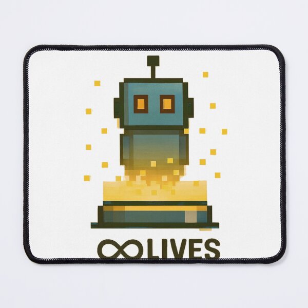 Item preview, Respawn Recharge Repeat Infinite Lives Pixel Robot Gamer Design designed and sold by BoxaroundJacks.