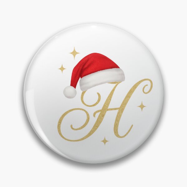 Item preview, Golden Letter H with Santa Hat – Festive Christmas Design designed and sold by HibaVerse.