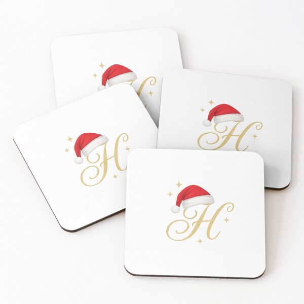 Item preview, Golden Letter H with Santa Hat – Festive Christmas Design designed and sold by HibaVerse.