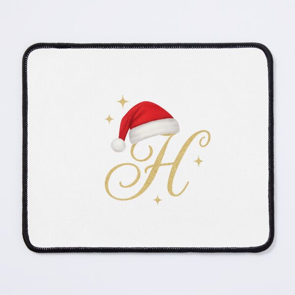Item preview, Golden Letter H with Santa Hat – Festive Christmas Design designed and sold by HibaVerse.
