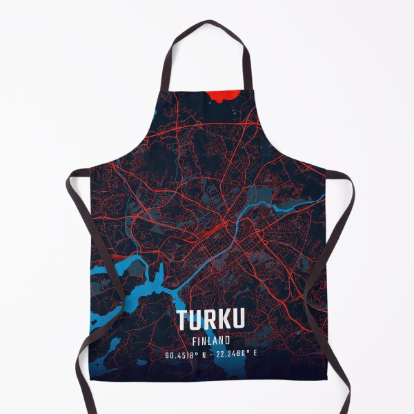 Item preview, Turku Red & Blue Minimalist Map designed and sold by HomeLivingCo.