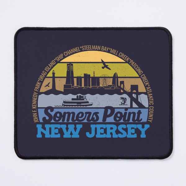 Item preview, Somers Point New Jersey Sunset Retro Vintage Local Pride Logo designed and sold by CRHPOD20.
