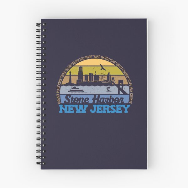 Item preview, Stone Harbor New Jersey Sunset Retro Vintage Local Pride Logo designed and sold by CRHPOD20.