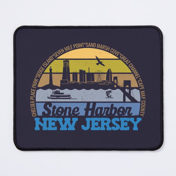 Item preview, Stone Harbor New Jersey Sunset Retro Vintage Local Pride Logo designed and sold by CRHPOD20.