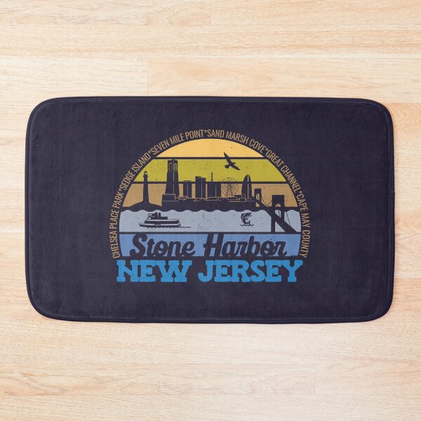Item preview, Stone Harbor New Jersey Sunset Retro Vintage Local Pride Logo designed and sold by CRHPOD20.