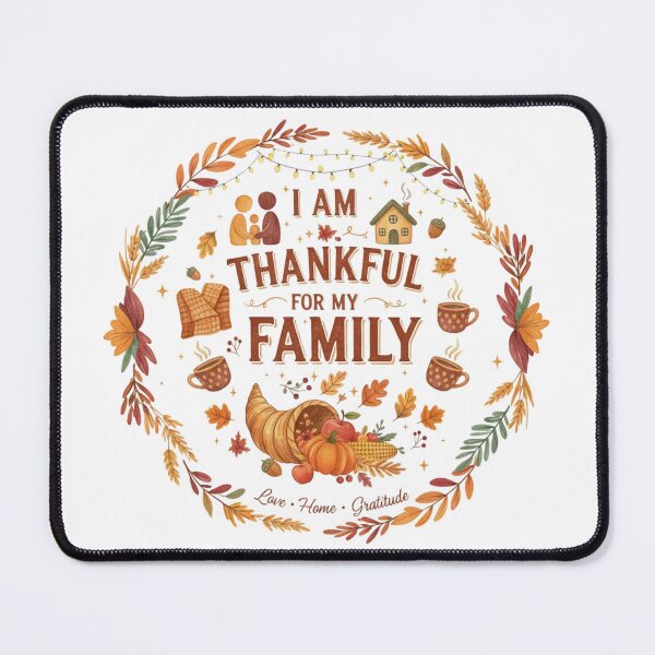 Item preview, I Am Thankful For My Family Rustic Typography - Thanksgiving & Fall Gift designed and sold by Wear Sculpt.