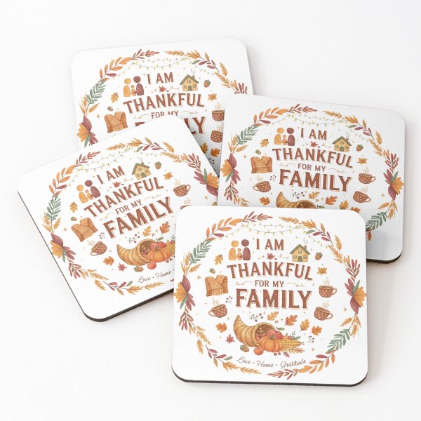 Item preview, I Am Thankful For My Family Rustic Typography - Thanksgiving & Fall Gift designed and sold by Wear Sculpt.