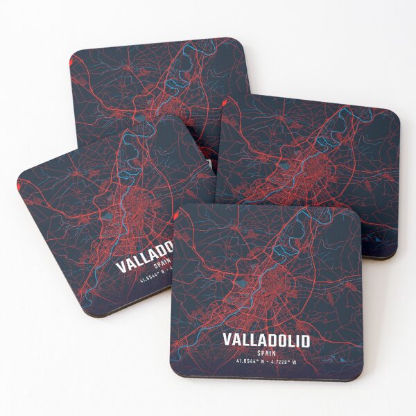 Item preview, Valladolid Red & Blue Minimalist Map designed and sold by HomeLivingCo.