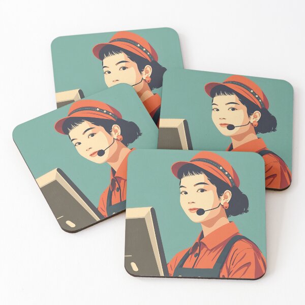 Item preview, Cute Cashier Japan Girl designed and sold by Vintage City.
