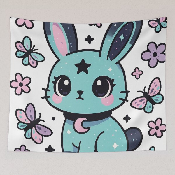Item preview, Kawaii Pastel Bunny – Cute Celestial Star and Moon Butterfly Aesthetic Design designed and sold by dreamsagellc.