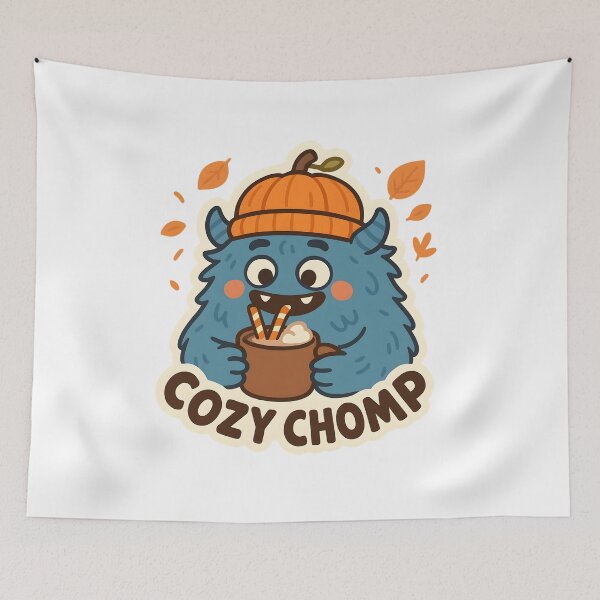 Item preview, Cozy Chomp — Fuzzy Monster with Hot Cocoa designed and sold by Cheerioza.