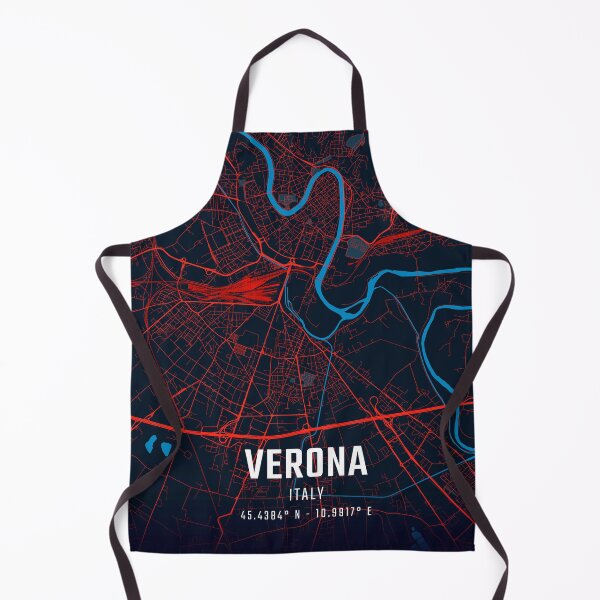 Item preview, Mapa minimalista rojo y azul de Verona designed and sold by HomeLivingCo.
