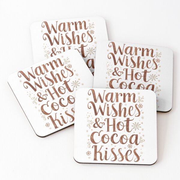 Item preview, Warm Wishes & Hot Cocoa Kisses – Cozy Christmas Typography Design designed and sold by xMErCUrY03x.