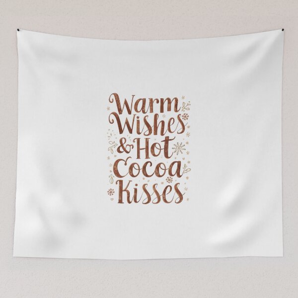 Item preview, Warm Wishes & Hot Cocoa Kisses – Cozy Christmas Typography Design designed and sold by xMErCUrY03x.