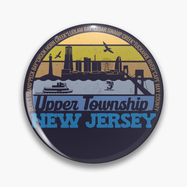 Item preview, Upper Township New Jersey Sunset Retro Vintage Local Pride Logo designed and sold by CRHPOD20.