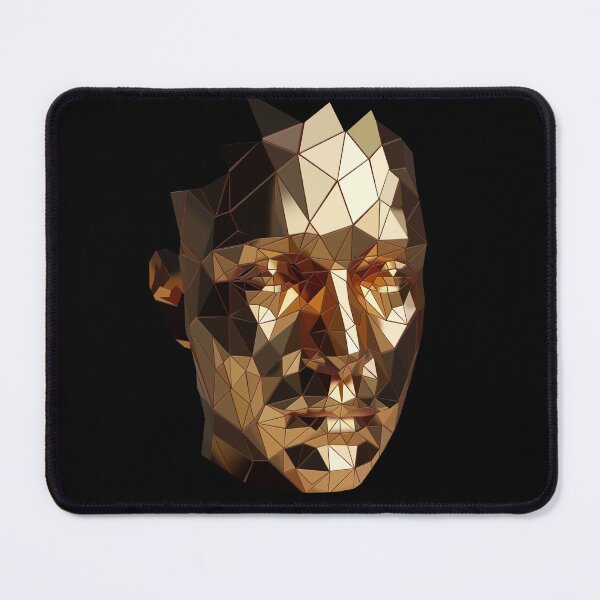 Item preview, Golden Low Poly Face – Abstract Geometric Art designed and sold by InFrameVision.