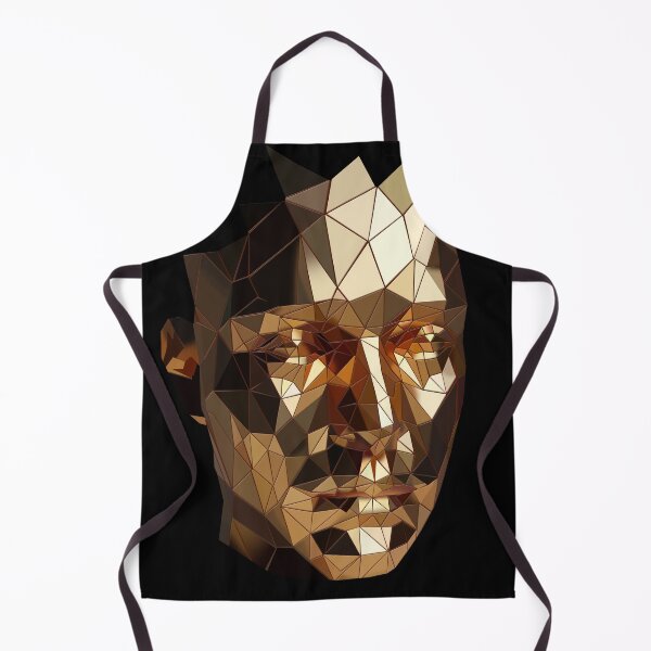 Item preview, Golden Low Poly Face – Abstract Geometric Art designed and sold by InFrameVision.