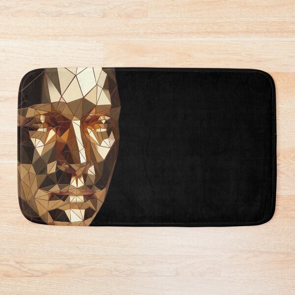 Item preview, Golden Low Poly Face – Abstract Geometric Art designed and sold by InFrameVision.