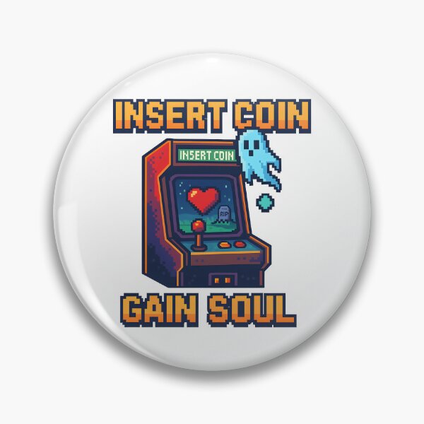Item preview, Insert Coin Gain Soul Retro Arcade Ghost. designed and sold by The-T-In-Retro.