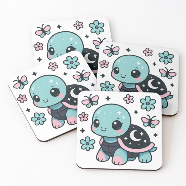 Item preview, Kawaii Pastel Turtle – Cute Celestial Butterfly and Flower Aesthetic Design designed and sold by dreamsagellc.