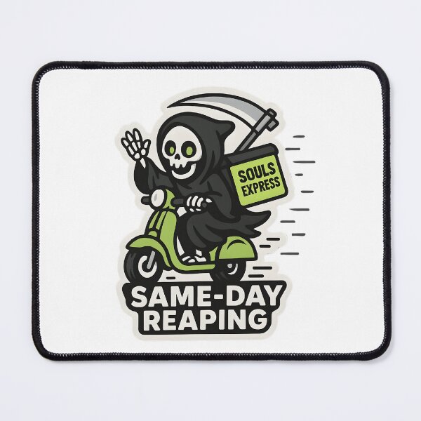 Item preview, Same-Day Reaping — Delivery Reaper on Scooter designed and sold by Cheerioza.