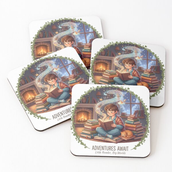 Item preview, Young Reader Boy Reading Book Art - Cute Kids Bookworm Gift designed and sold by Wear Sculpt.