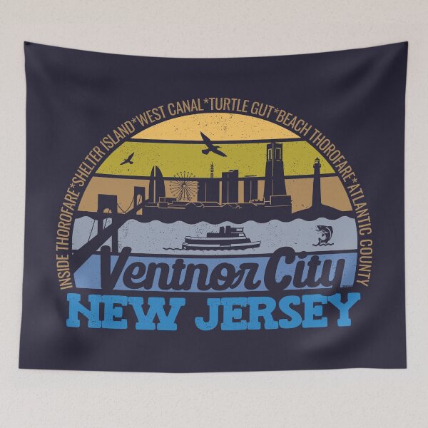 Item preview, Ventnor City New Jersey Sunset Retro Vintage Local Pride Logo designed and sold by CRHPOD20.