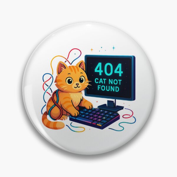Item preview, Divertido diseño de dibujos animados de gato con error 404 no encontrado. designed and sold by The-T-In-Retro.