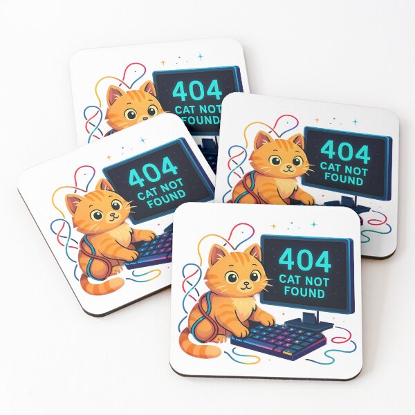 Item preview, Funny 404 Error Cat Not Found Cartoon Design. designed and sold by The-T-In-Retro.