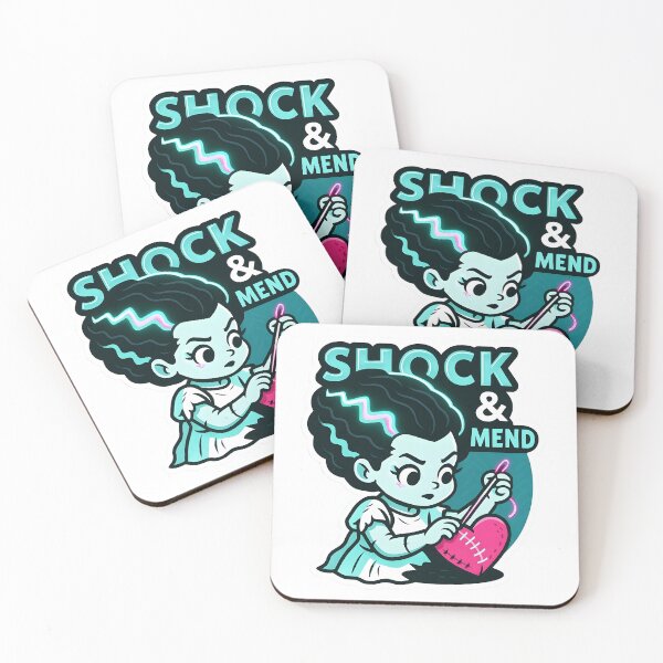 Item preview, Shock & Mend — Cute Bride of Frankenstein Mending Hearts designed and sold by Cheerioza.
