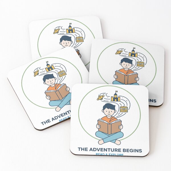 Item preview, Minimalist Boy Reading Book - Adventure Begins Kids Literacy Graphic designed and sold by Wear Sculpt.