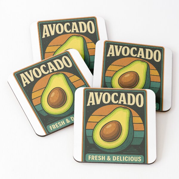 Item preview, "Avocado – Fresh & Delicious Retro Food Art" designed and sold by TsukuyomiJapan.