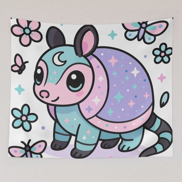 Item preview, Kawaii Pastel Armadillo – Cute Celestial Butterfly and Flower Aesthetic Design designed and sold by dreamsagellc.
