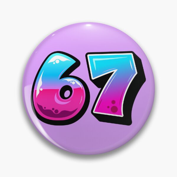 Artikelvorschau, Retro-Farbverlaufsdesign „67“ – Auffällige Neon-Zahlenkunst entworfen und verkauft von SimplyJasper.