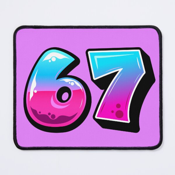 Item preview, Retro Gradient “67” Design – Bold Neon Number Art designed and sold by SimplyJasper.