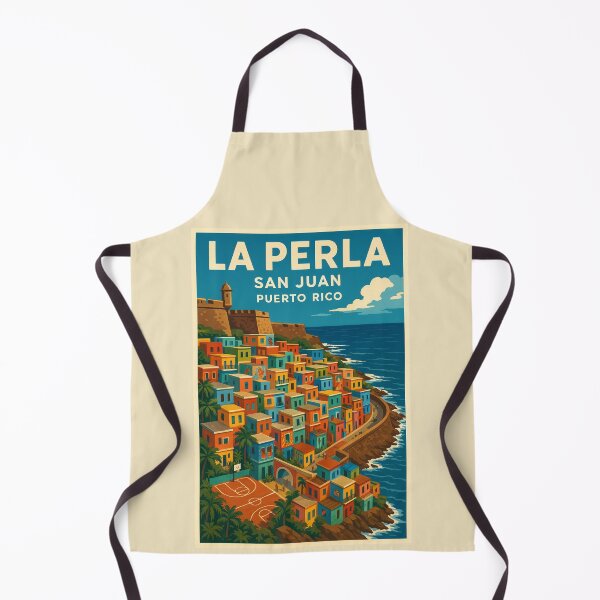 Item preview, Aerial View of Colorful La Perla Coastline Poster designed and sold by Por.Ahi.PR.