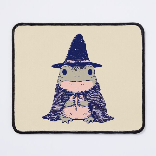 Item preview, Wizard Frog, magical ink illustration with cloak and hat designed and sold by Magnificent Lizard.