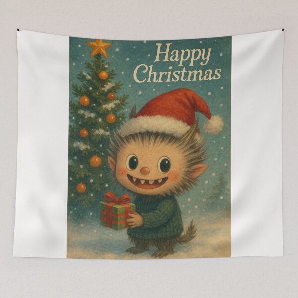 Item preview, Happy Christmas with Santa Labubu and Tree designed and sold by Places On Earth.