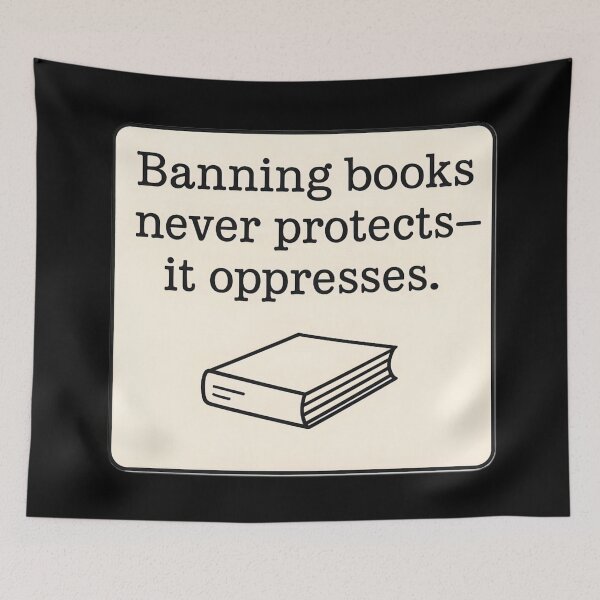 Item preview, Anti Censorship Book Ban Statement Minimalist Art Prints designed and sold by PinUpPizzazz.