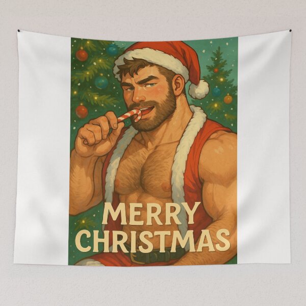 Item preview, Sexy Anime Santa with Candy Cane and Christmas Tree designed and sold by Places On Earth.