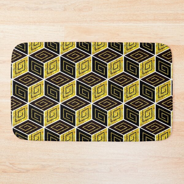 Item preview, Art Deco Vintage Golden Glamorous Elegant Cube Pattern designed and sold by DEC02.