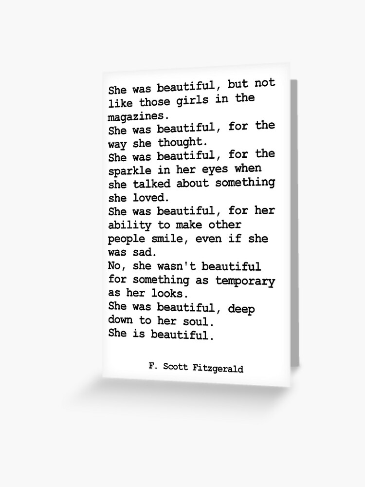 She was beautiful by F. Scott Fitzgerald #minimalism #poem