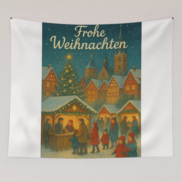 Item preview, Snowy German Village Christmas Eve Scene designed and sold by Places On Earth.