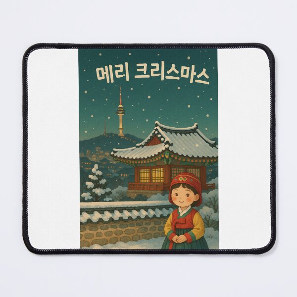 Item preview, Korean Christmas Greeting with Snow and Hanbok designed and sold by Places On Earth.