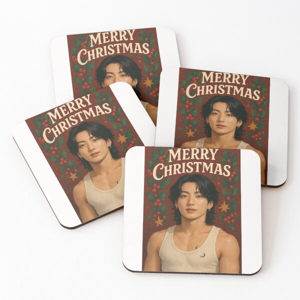 Item preview, Jungkook Holiday Greeting with Holly and Stars designed and sold by Places On Earth.