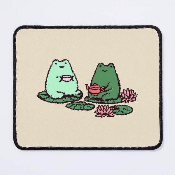 Item preview, Tea Frogs, cozy whimsical pond tea party illustration designed and sold by Magnificent Lizard.