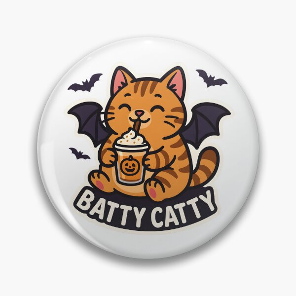 Item preview, Batty Catty — Bat-Winged Cat with Pumpkin Latte designed and sold by Cheerioza.