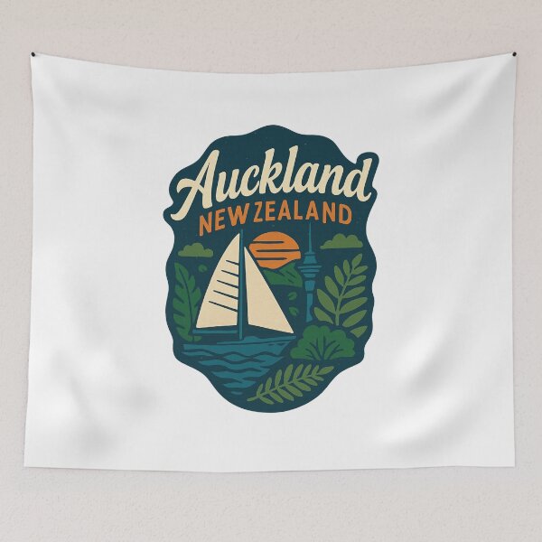 Item preview, Auckland New Zealand Nautical Sunset Scene designed and sold by Aryabek.