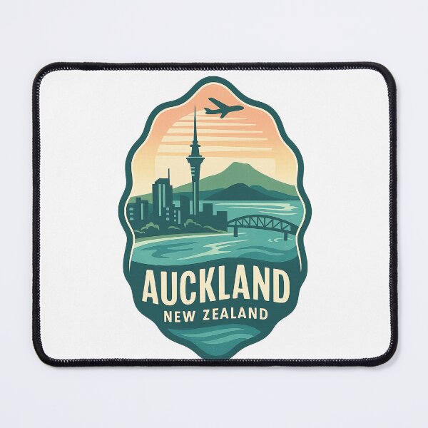 Item preview, Auckland Cityscape with Sky Tower and Plane designed and sold by Aryabek.